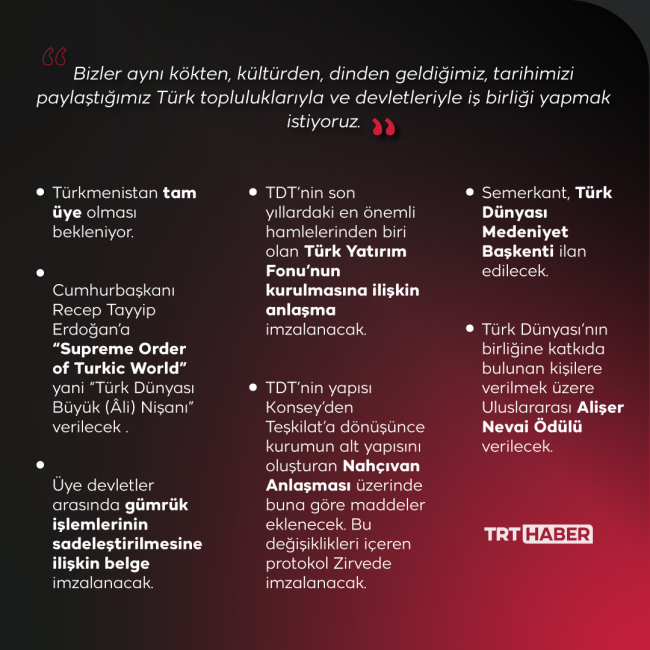 Konseyden Türk birliğine: TDT liderleri Semerkant’ta